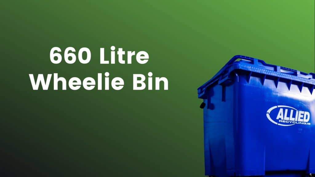 Blue 660 litre wheelie Bin